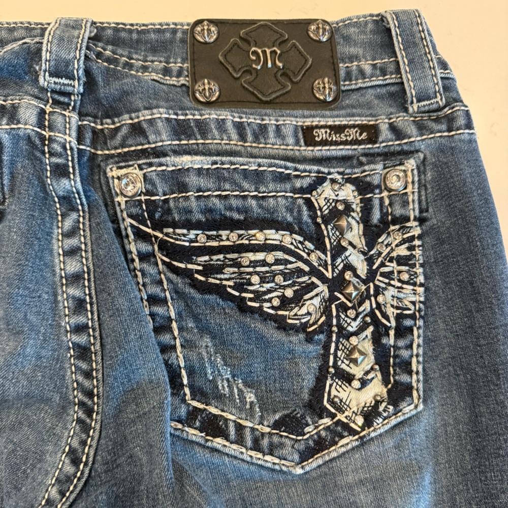 MISS ME Denim Size 31 Skinny Jeans Angel Wings
Cross Bradbury Crystal Pockets - Picture 8 of 11